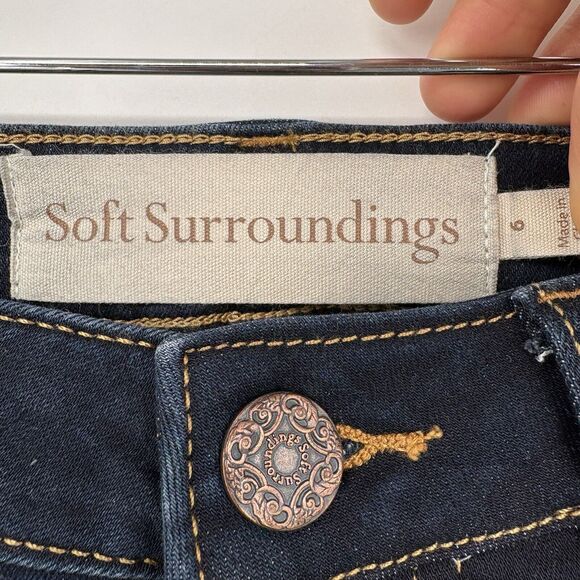 Soft Surrounding High Rise Skinny Jeans Dark‎ Blue Wash 2EL83 Size 6 - Picture 4 of 9